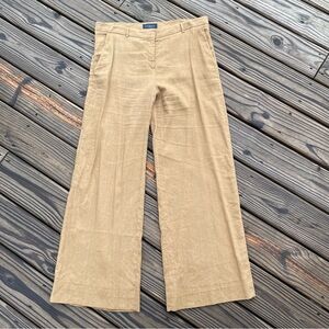 Piazza Sempione Wide Leg High Rise Linen Blend Pants